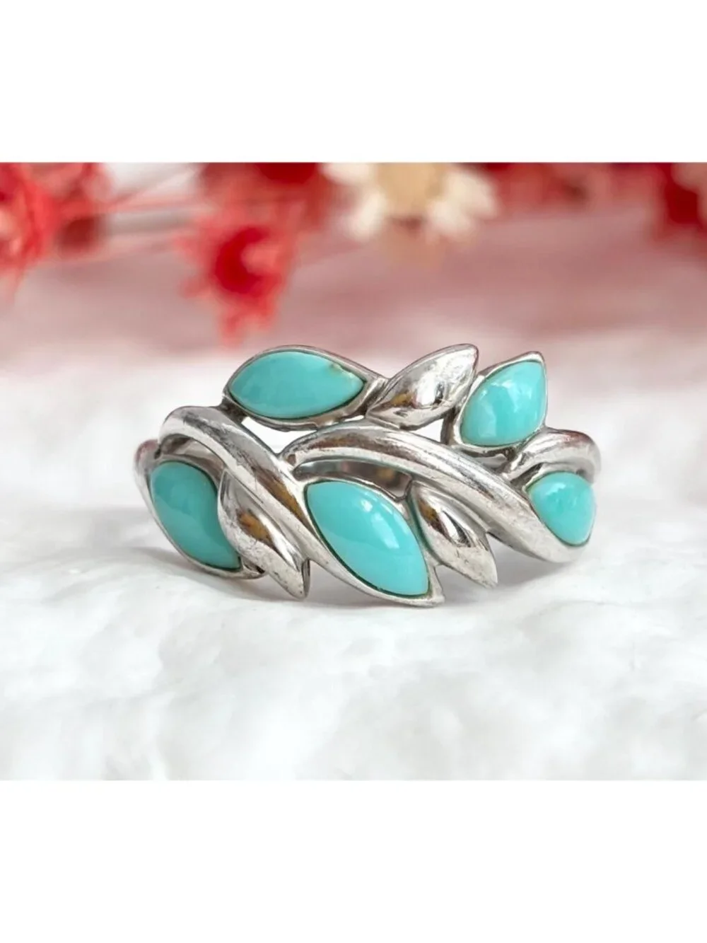 Southwest Sleeping Beauty Turquoise Sterling Silver 925 Vintage Ring - sz 9